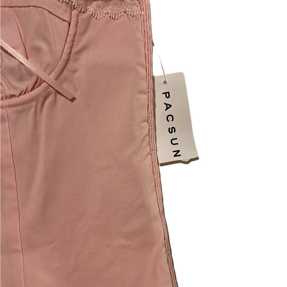 2000’s Y2k Women’s halter small by Pac sun NWT’s pink bustier smocked summer top - Picture 6 of 13